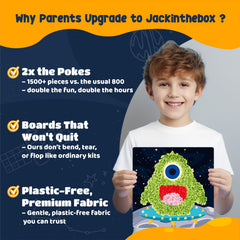 jackinthebox Poke Poke Art kit – space rocket board sparks imaginative play.