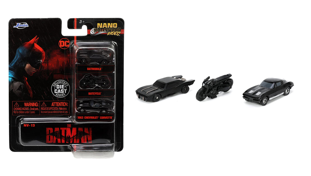 Jada Batmobile Nano Hollywood Rides front view for stylish display