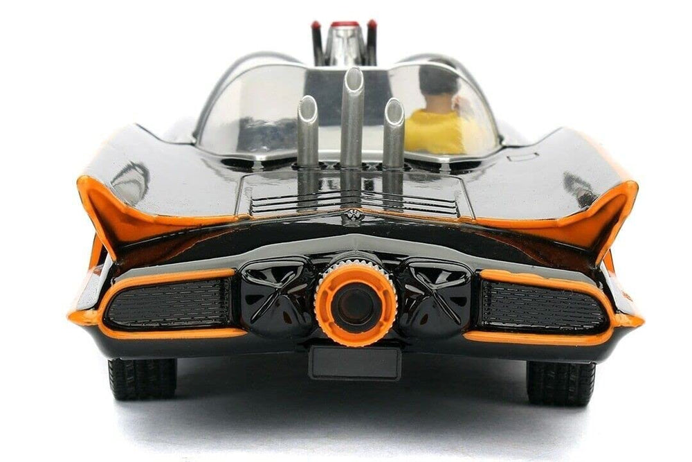 Jada Batmobile side view showcases detailed chrome accents.