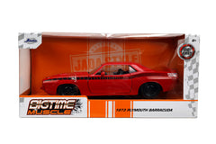 Jada Barracuda hood open shows detailed engine bay for collectors.