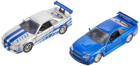 Jada Brian's Skyline GT-R R34 silver 1:32 die-cast for display and play