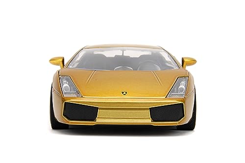 Jada Gold Lamborghini Gallardo with open doors, interior access for display