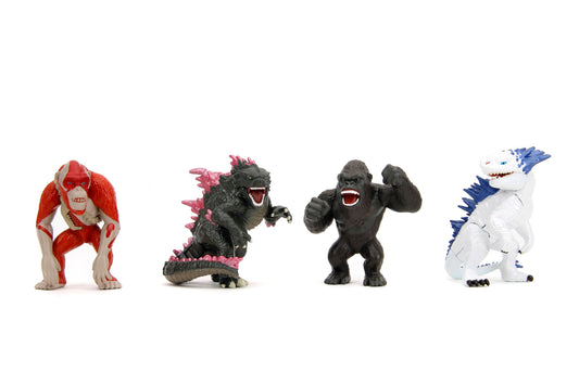 Jada Godzilla x Kong Metalfigs 4 Pack group shot for display and collection