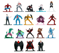 Jada Marvel Spider-Man Nano MetalFigs 18-pack display for collectors.