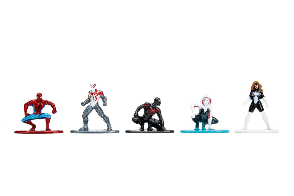 Jada Nano MetalFigs Spider-Woman figure for desktop display.