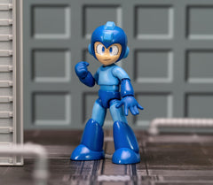 Jada Mega Man figure blaster effect demonstrates dynamic action accessory