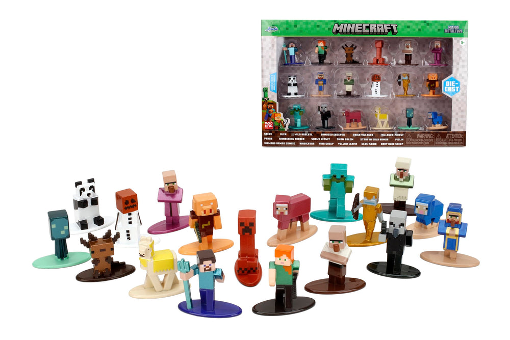 Jada Minecraft Nano Metalfigs Series 13 Steve with trident figure for durable display and play
