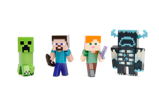 Jada Minecraft Steve 2.5-inch metalfig front view, ideal for desk display.