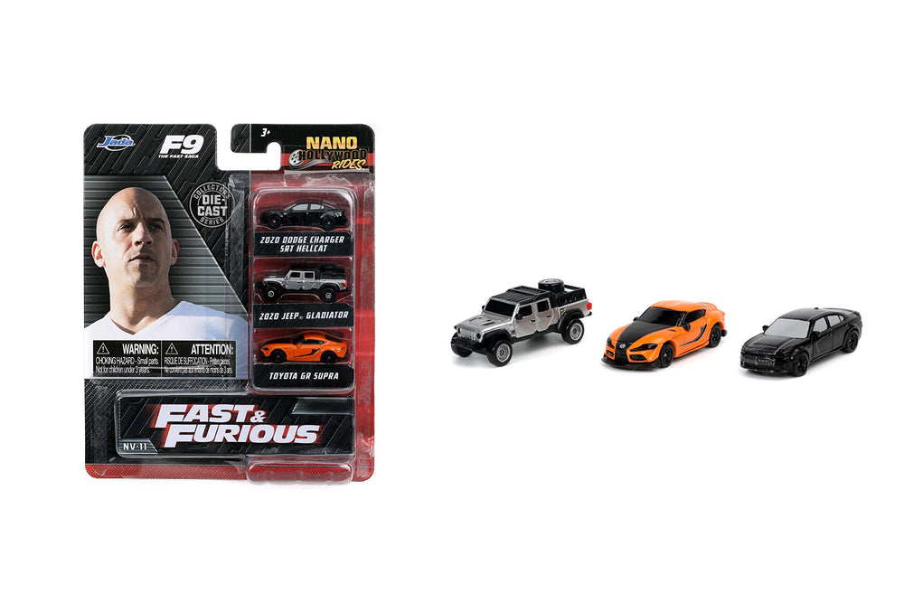 Jada Nano Fast 9 Jeep Gladiator 1:65 scale die-cast for display and collection.