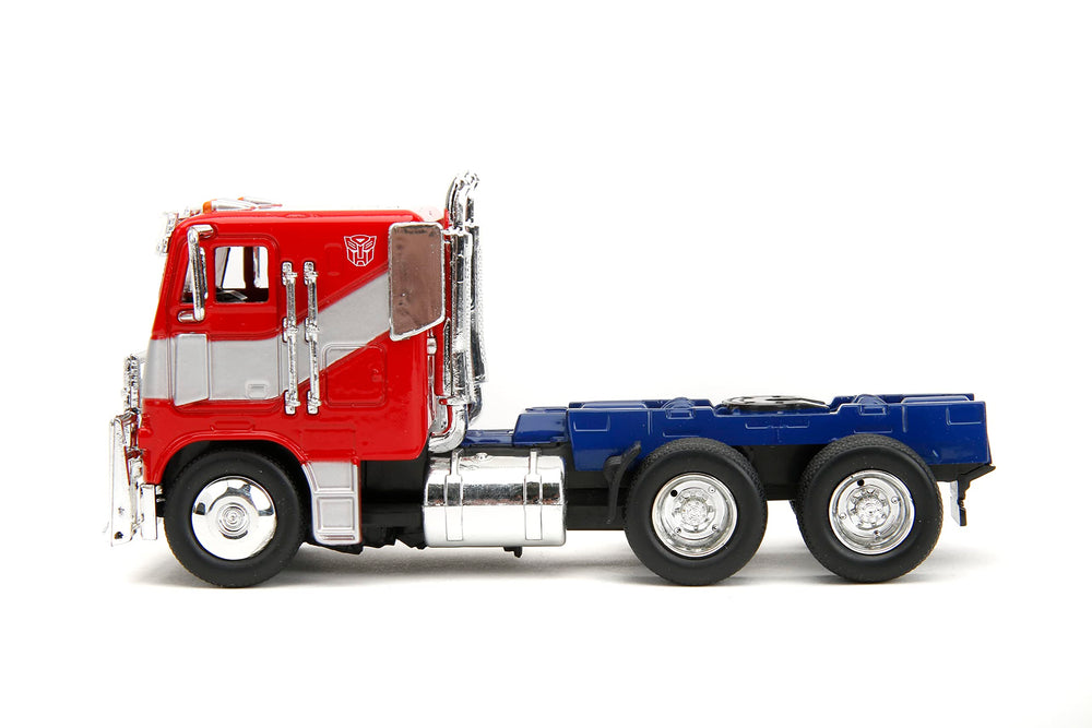 Jada Optimus Prime die-cast custom logos for franchise accuracy.