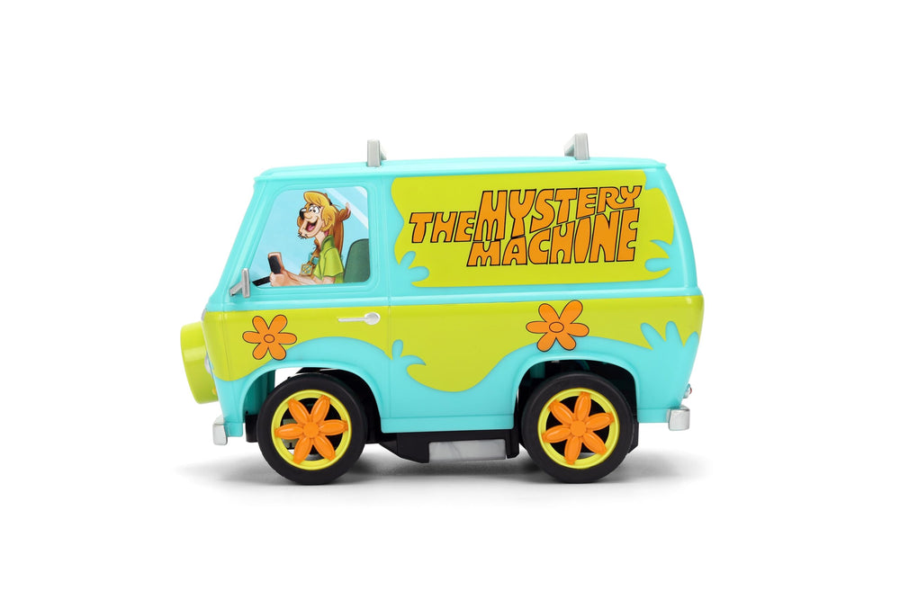 Jada Scooby-Doo Mystery Machine RC decals and detailing for display appeal.