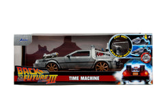 Jada Die-Cast display model of the time machine makes a strong collectible centerpiece.