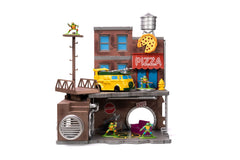 Jada TMNT pizza shop detail enhances realism for collectors.