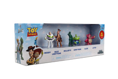 Jada Toy Story Nano Metalfigs group shot for display-ready six-pack on shelves.