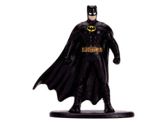 Included Batman figure with Jada Toys Batmobile enhances collectible display.