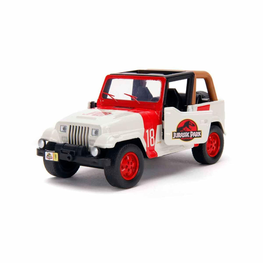 Jada Toys Jurassic World Jeep Wrangler 1:32 rear view shows rugged die-cast build