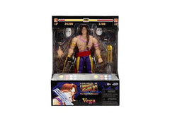 Vega figure articulation pose enables recreating iconic Street Fighter II moves.
