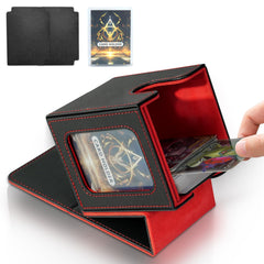 Jaffzora card deck box front view with window designed for Commander EDH players