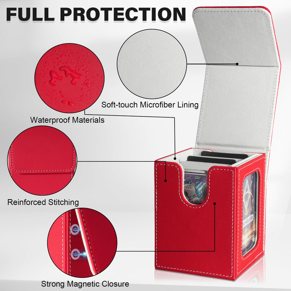Jaffzora large-capacity box holds up to 100 double-sleeved cards