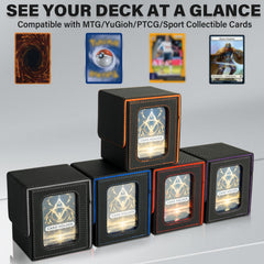 Magnetic closure on Jaffzora deck box keeps cards secure