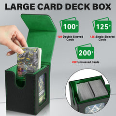 Jaffzora deck box capacity up to 100 double-sleeved cards for organized gameplay.