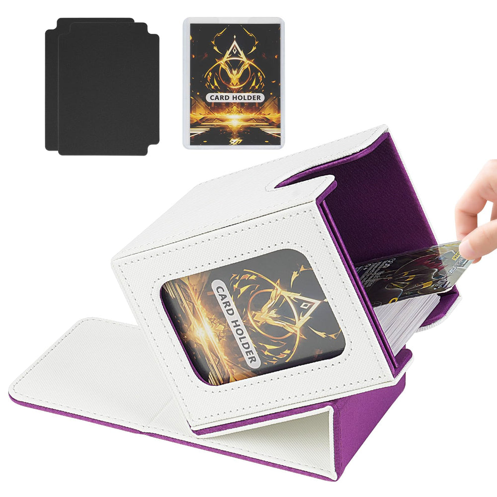 Jaffzora Commander deck box with window design for easy card visibility and access.