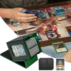 Jaffzora deck box includes two dividers and a card holder for neat organization.