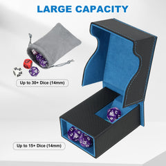 Internal baffles guide dice for random outcomes.