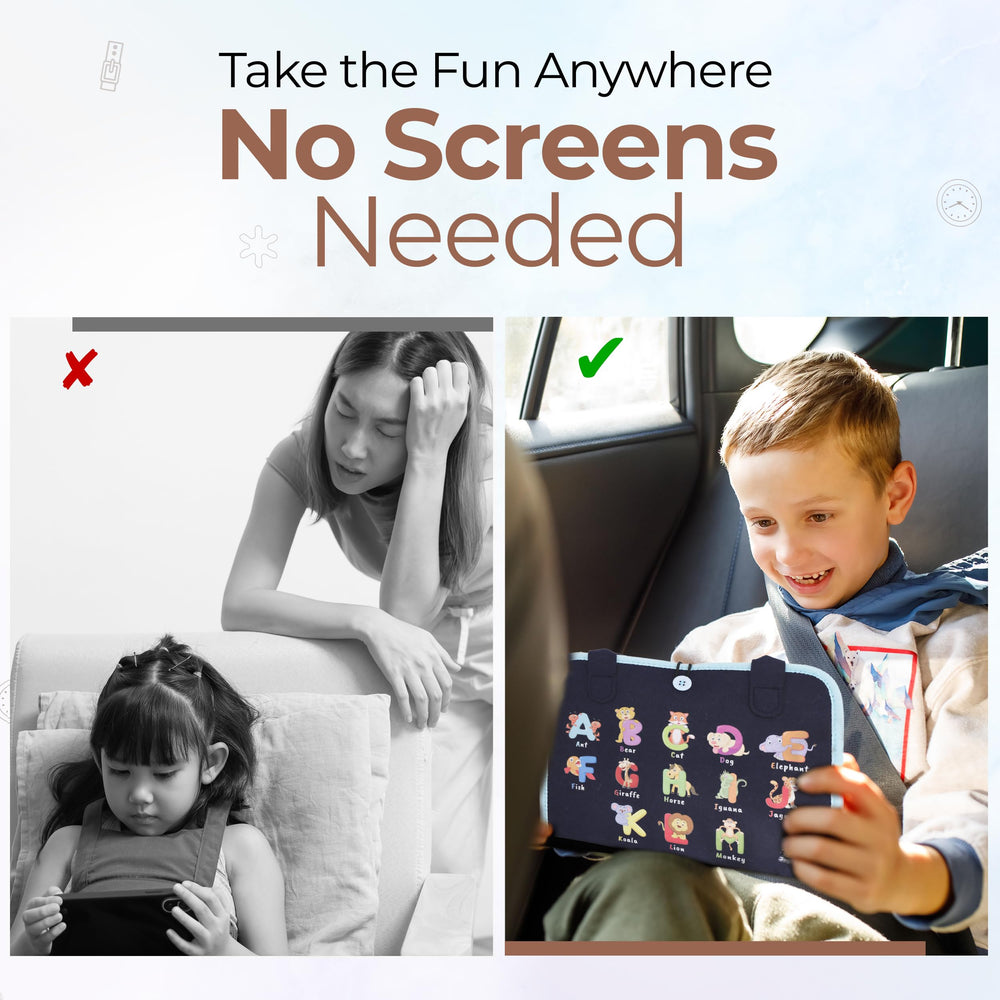 JAGSYJOY Busy Book Toddlers Travel Handle makes on-the-go play effortless.