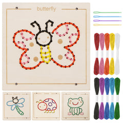 JAiiMen Montessori wooden lacing templates to boost fine motor skills