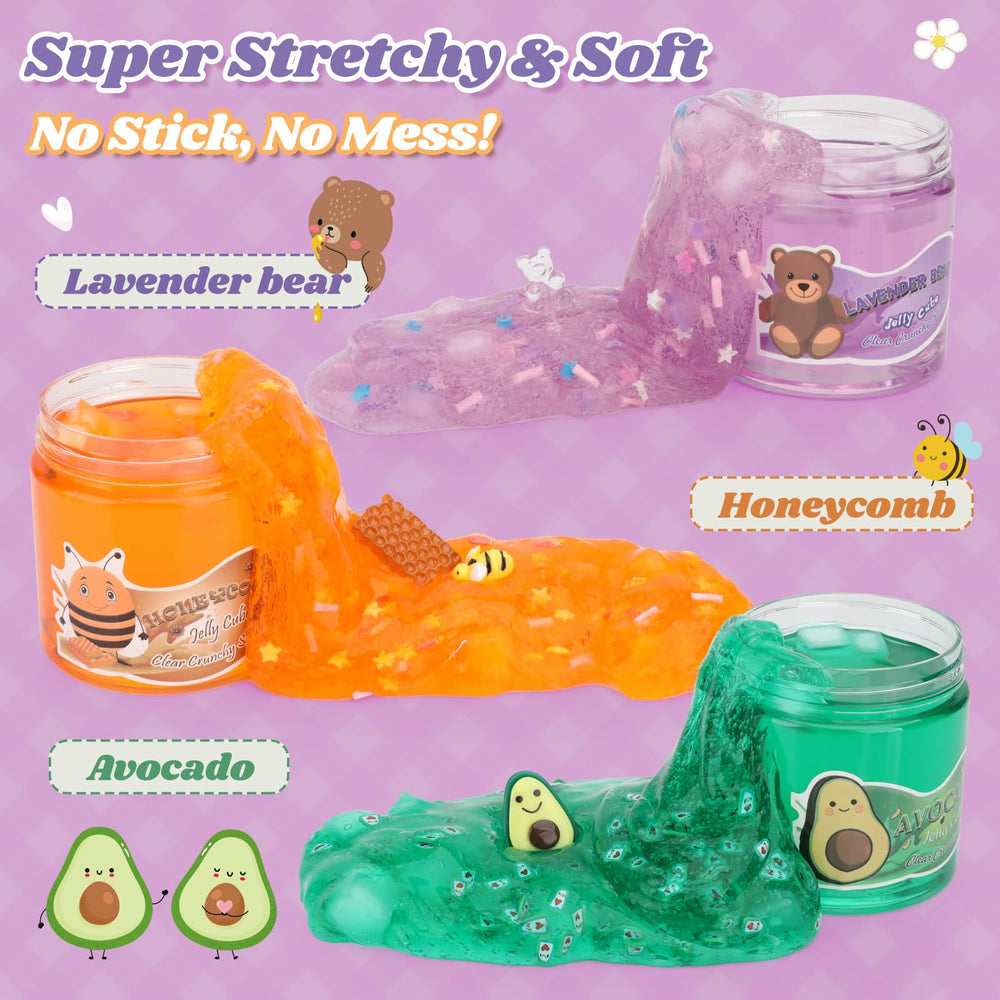 JAiiMen Slime Kit lavender bear charms spark creative, soothing slime sessions.