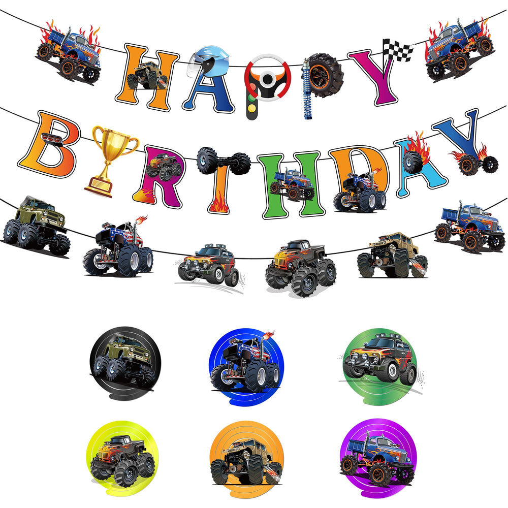 Jajajuegos monster truck hanging swirl 6 styles enhances ceiling decor and mood.