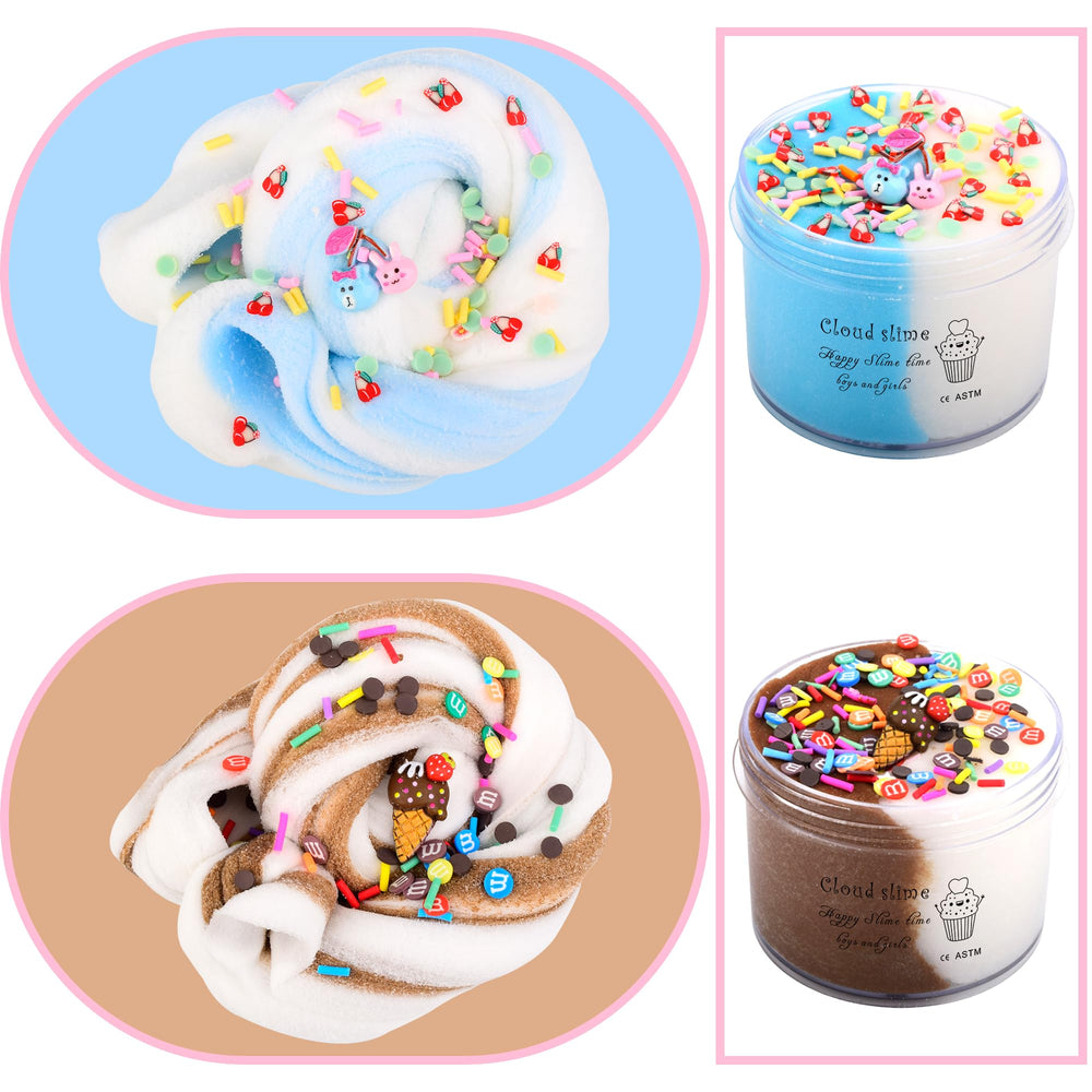 Jajskuwa two-toned cloud slime showcases swirl colors for sensory exploration