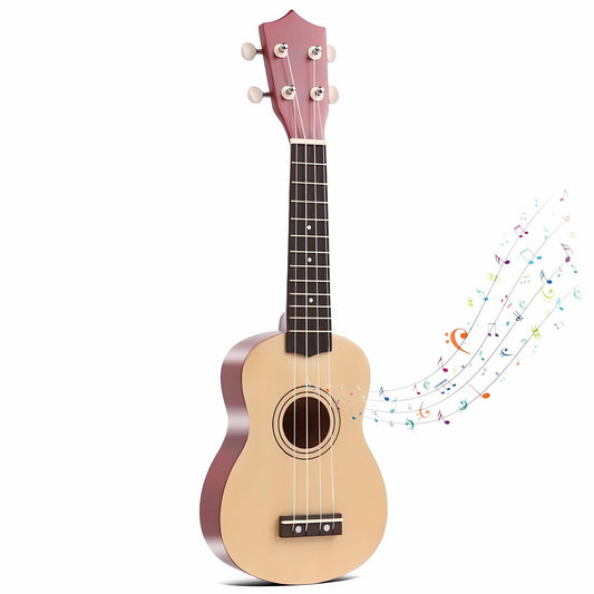 Jakeloo 21-inch wooden kid's guitar front view showing compact size for beginners