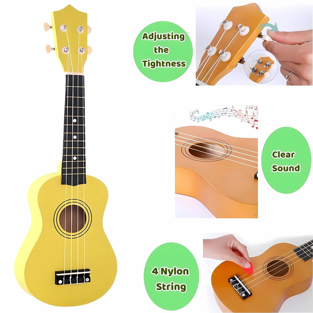 Jakeloo yellow strings close-up highlights adjustable tension for customization.