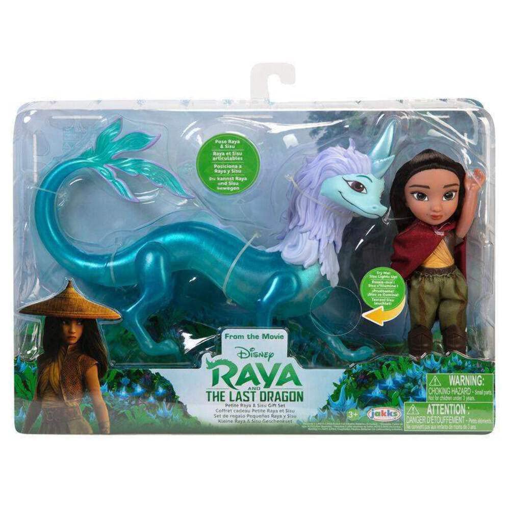 Disney Raya doll in classic outfit with removable cape for imaginative play.