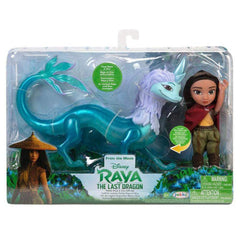 Disney Raya doll in classic outfit with removable cape for imaginative play.