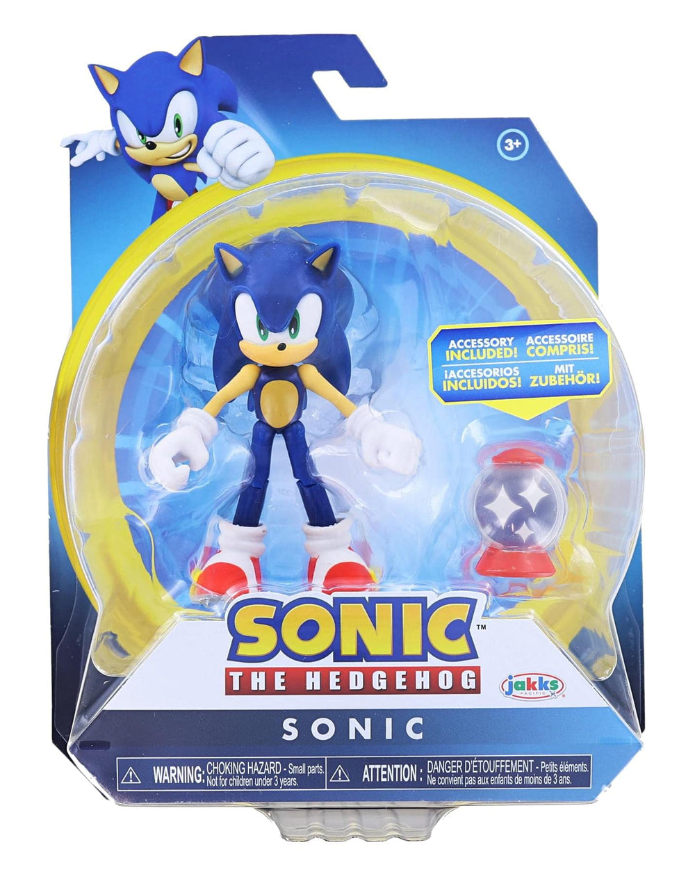 Jakks Pacific Sonic figure front view for display and pose ideas.