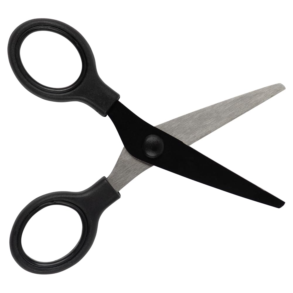 JAM Paper Mini Scissors stainless-steel blades highlight durability and edge retention.