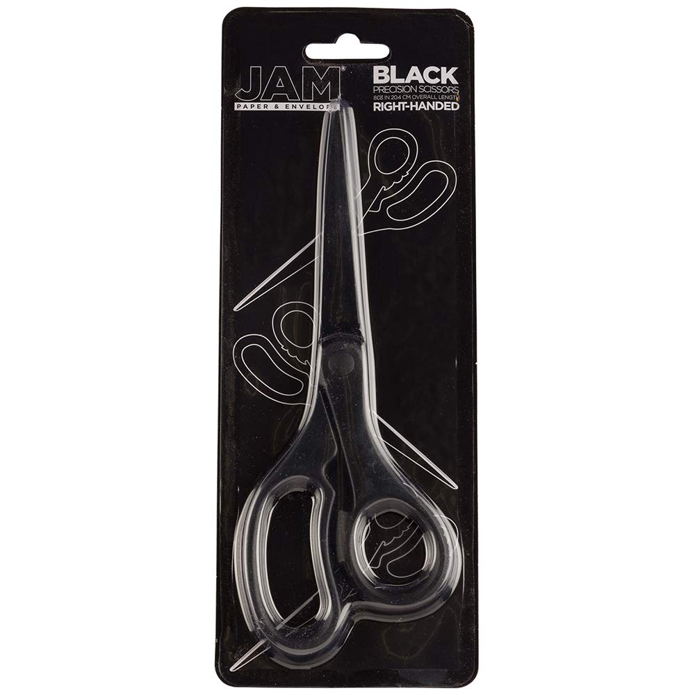 JAM Paper precision scissors comfort grip for ambidextrous use.