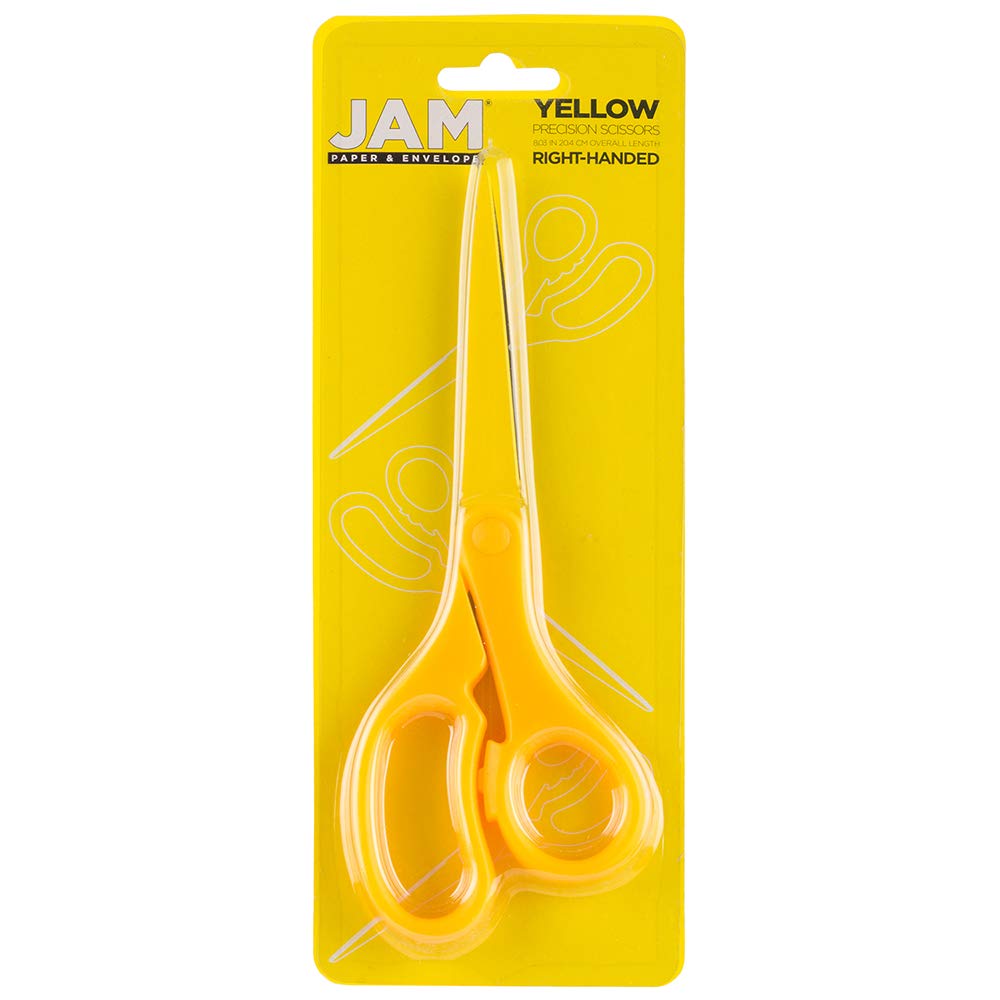 JAM Paper precision scissors, ergonomic grip, ideal for desk tasks and crafts.