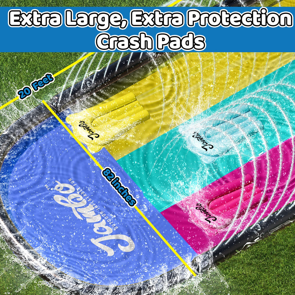 JAMBO XL three-way sprinkler-system highlights even water coverage across the slide