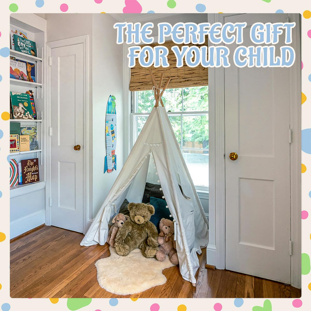 Jamceoceo teepee tents pine poles connectors, sturdy frame for safe, imaginative play