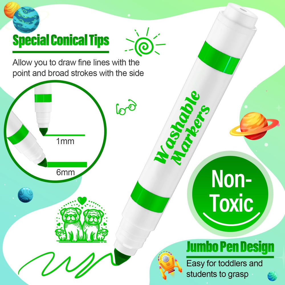 Jamlaugh conical tip markers for broad fills and fine lines in art