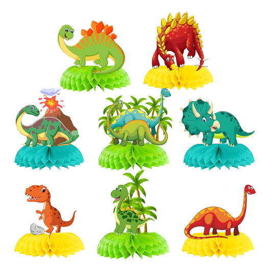 Jamonxi dinosaur table topper brightens the birthday cake display and party table.