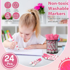 Janlaugh washable ink cleans easily from skin, clothes, and fabrics.
