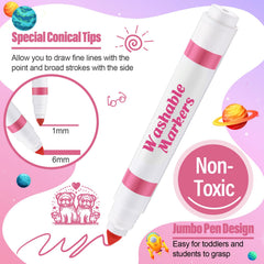 Janlaugh light pink markers with conical tip ideal for broad fills and fine lines.