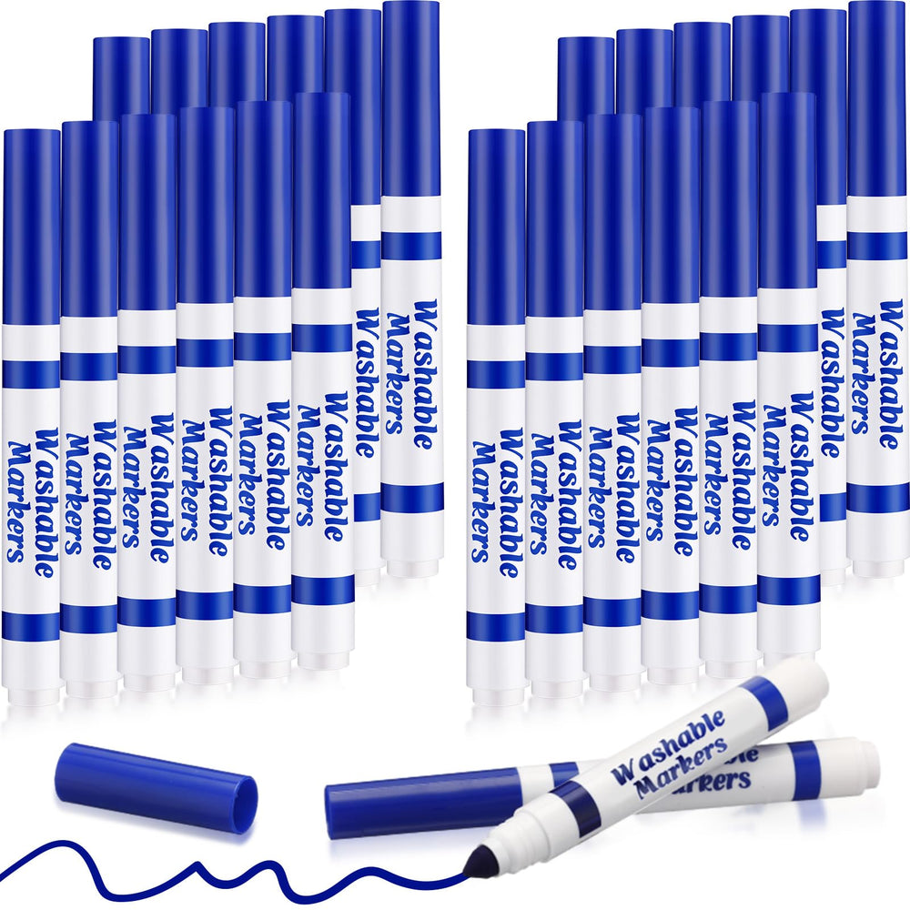 Janlaugh 24 blue washable markers bulk for classroom coloring and crafts