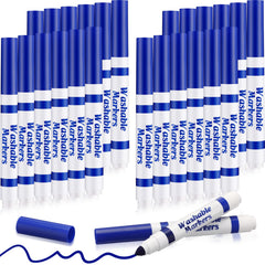 Janlaugh 24 blue washable markers bulk for classroom coloring and crafts