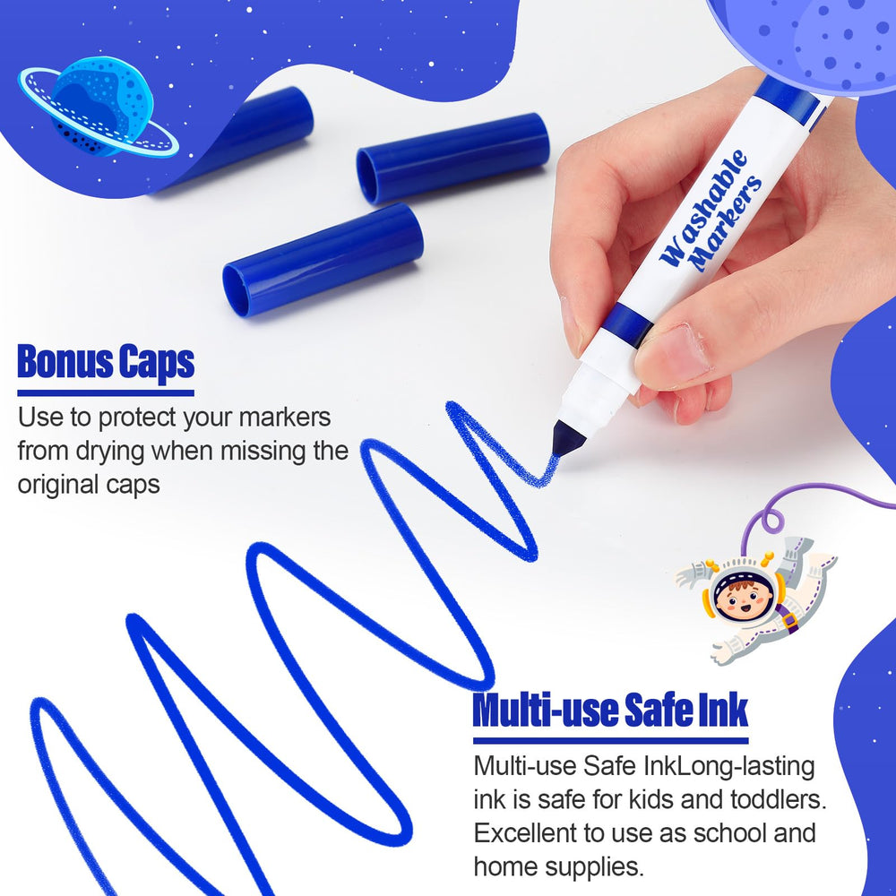 Janlaugh washable markers are odorless and non-toxic, safe for kids during crafts